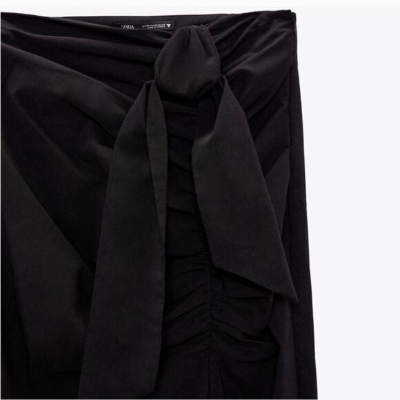 ZARA BLACKβBOW TIE SKIRT - Picture 10 of 12